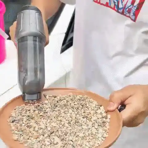 Cordless vacuum in action